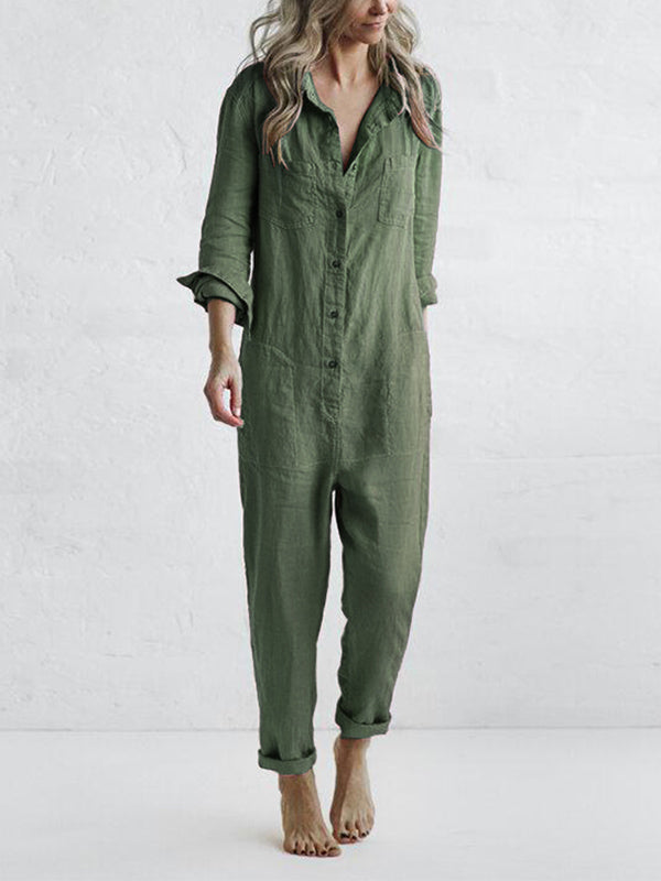 Fie - Elegante En Comfortabele Lange Mouwen Jumpsuit