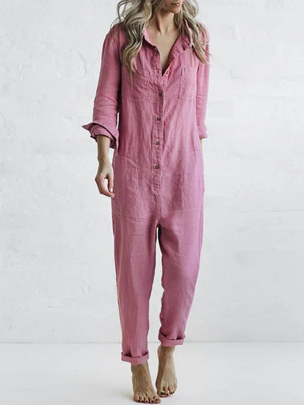 Fie - Elegante En Comfortabele Lange Mouwen Jumpsuit