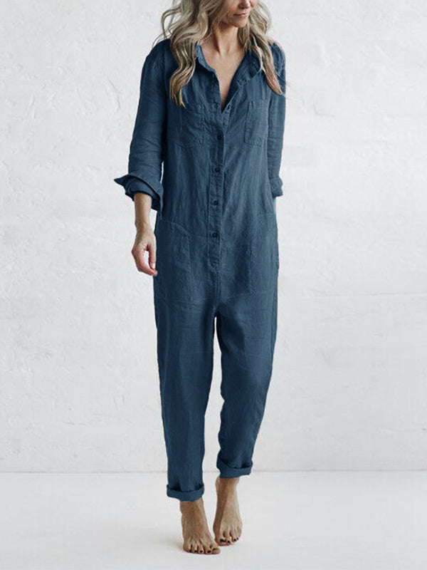 Fie - Elegante En Comfortabele Lange Mouwen Jumpsuit