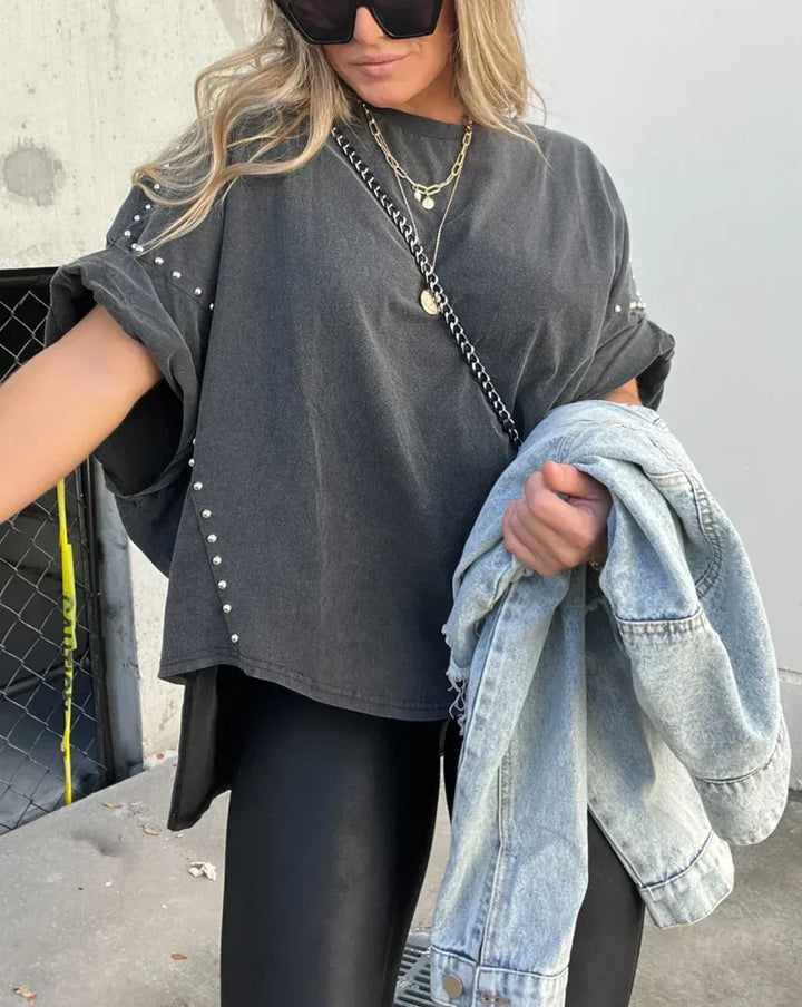 Cecily - Oversized Studded T-Shirt